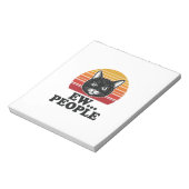 Bloc-note T-shirt drôle de chat noir Ew personnes rétro couc (Tourné)