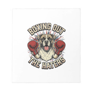 Bloc-note T-shirt drôle de chien Boxer boxant les haineux De