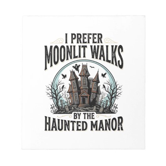 Bloc-note T-shirt drôle de marches de maison hantée Hallowee (Devant)