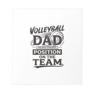 Bloc-note T-shirt drôle de papa de volley-ball vintage équip