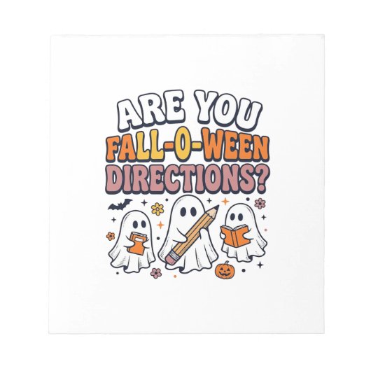 Bloc-note T-shirt drôle de professeur de fantôme d'Halloween (Devant)