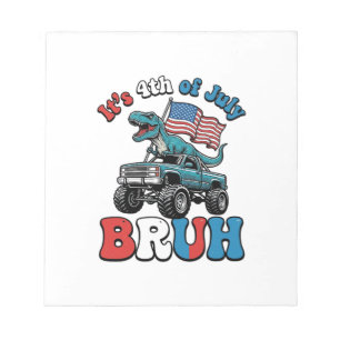 Bloc-note T-shirt drôle du 4 juillet dinosaure monster truck