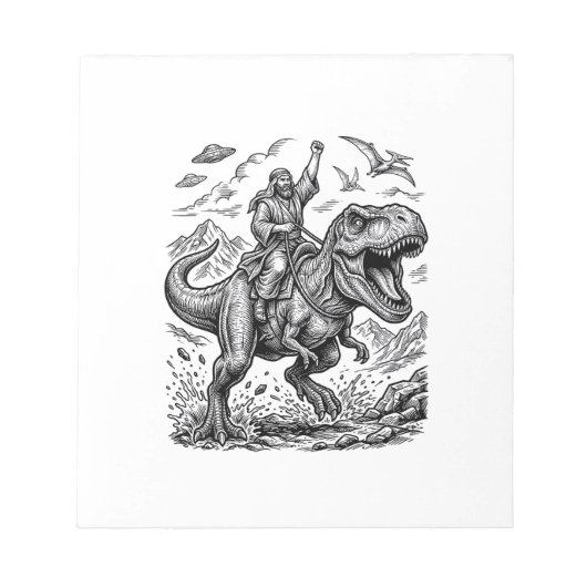 Bloc-note T-shirt graphique à motif de cavalier dinosaure gr (Devant)