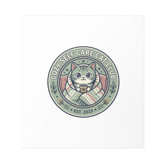 Bloc-note T-shirt graphique chat de détente pour soi - Cozy (Devant)