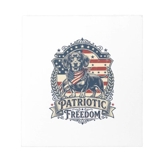 Bloc-note T-shirt graphique vectoriel de teckel patriotique_ (Devant)