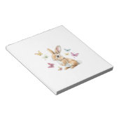 Bloc-note T-shirt Mignon Lapin de Pâques Papillon (Incliné)