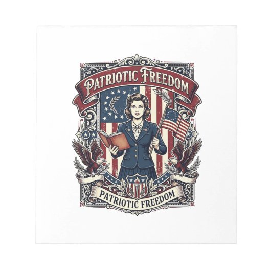 Bloc-note T-shirt vectoriel graphique pour enseignant patrio (Devant)