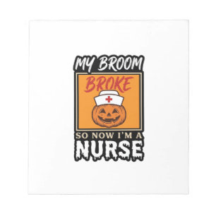 Bloc-note T-shirt vintage infirmière Halloween citrouille ba