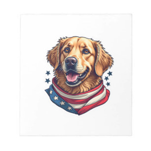 Bloc-note T-shirt vintage retriever doré pailleté d'étoiles