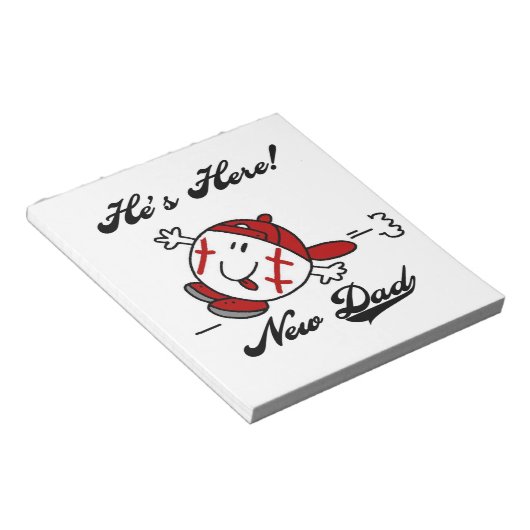 Bloc-note T-shirts et cadeaux de baseball Nouveau papa (Incliné)