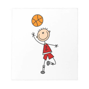 Bloc-note T-shirts et cadeaux pour garçon basketteur rouge