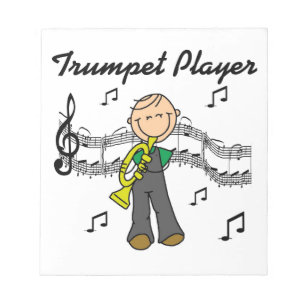 Bloc-note T-shirts et cadeaux Stick Figure Joueur de trompet