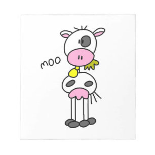 Bloc-note T-shirts et cadeaux vache en bâtonnets