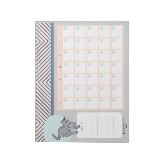 Bloc-note Tabby Cat Open Dated Desk Calendar Notepad (Tourné)