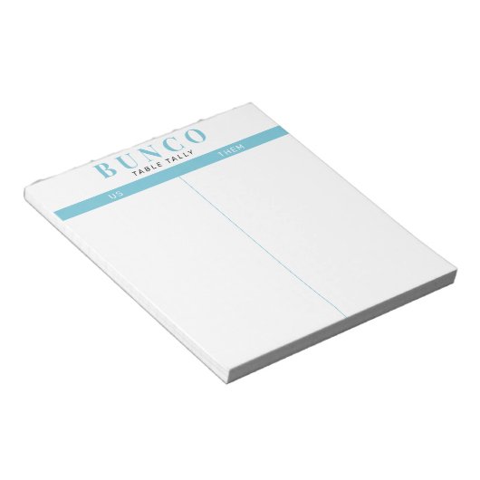 Bloc-note Table bleu ciel simple et blanc (Incliné)