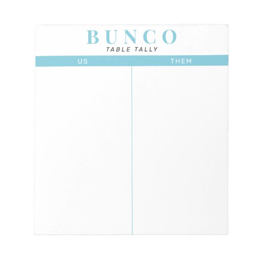 Bloc-note Table bleu ciel simple et blanc (Devant)