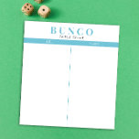 Bloc-note Table bleu ciel simple et blanc<br><div class="desc">Jetez une feuille sur chaque table pour la personne qui tient le compte de la partition et rationalisez votre jeu Bunco avec ceux-ci prêt à aller et facile d'utilisation déchirer des feuilles de tallage avec deux colonnes vierges et des accents bleu ciel.</div>