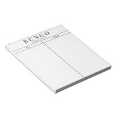 Bloc-note Table Bunco simple noir et blanc (Incliné)