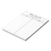 Bloc-note Table Bunco simple noir et blanc (Tourné)