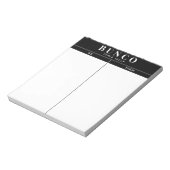 Bloc-note Table Bunco simple noir et blanc (Tourné)