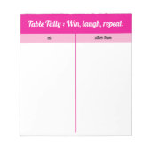 Bloc-note Table de Bunco simple rose moderne Tally (Devant)