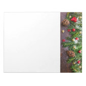 Bloc-note Table de Noël rustique avec pin et neige (Devant)
