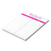 Bloc-note Table simple rose et blanc Bunco Tally (Tourné)