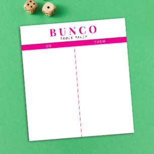Bloc-note Table simple rose et blanc Bunco Tally