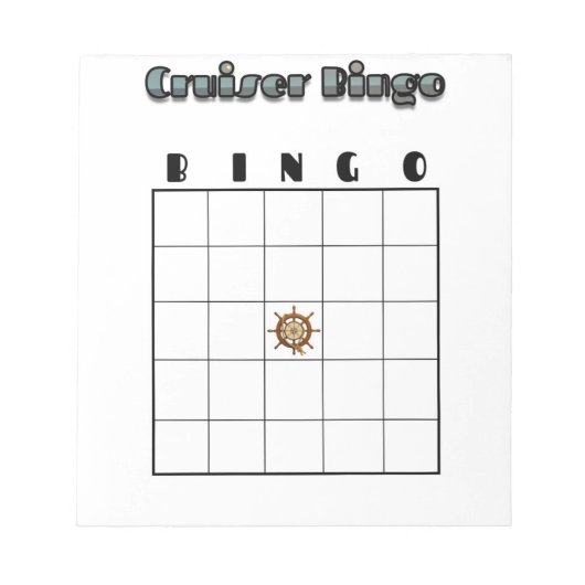 Bloc-note Tableau de bingo de croisière personnalisable (Devant)