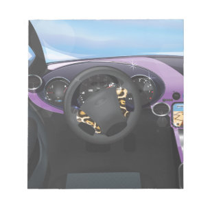 Bloc-note Tableau de bord de voiture de sport