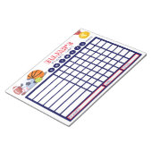 Bloc-note Tableau de bord pour enfants, Graphique de sport p (Incliné)