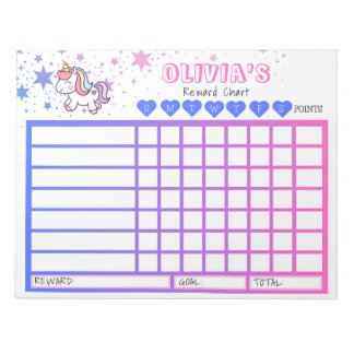 Bloc-note Tableau de bord pour enfants, graphique Unicorne p