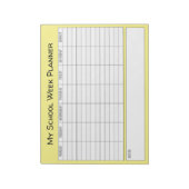 Bloc-note Tableau de planification de la semaine scolaire (Tourné)