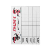 Bloc-note Tableau de pot Ninja Nom personnalisé & Tâches (Tourné)