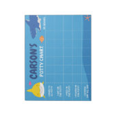 Bloc-note Tableau de propreté requin mignon personnalisé ave (Tourné)