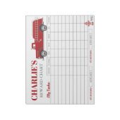 Bloc-note Tableau de récompense de camion de pompiers Nom et (Tourné)