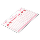 Bloc-note Tableau de récompense Fille au nœud cerise rose Ta (Incliné)