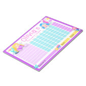 Bloc-note Tableau de récompense pour les enfants de sirène p (Incliné)