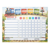 Bloc-note Tableau de Récompense Thème Train Tableau de Corvé (Devant)