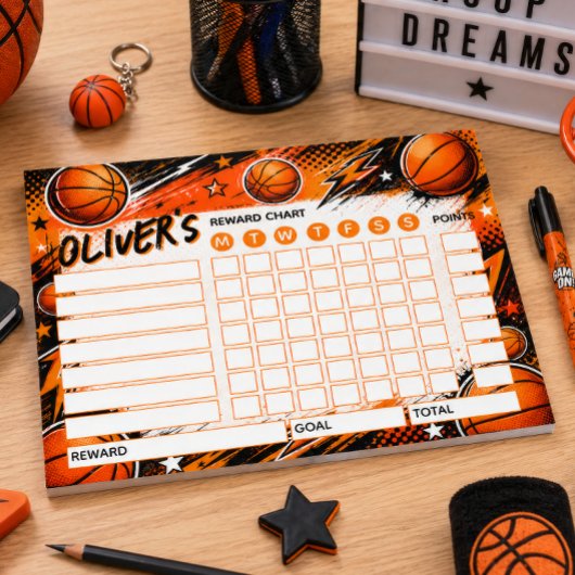 Bloc-note Tableau de Récompenses Basketball Tableau Personna