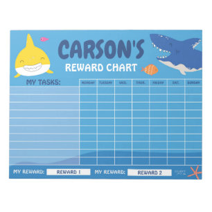 Bloc-note Tableau de récompenses de requin mignon personnali
