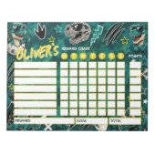 Bloc-note Tableau de Récompenses Dinosaure Tableau Personnal (Devant)