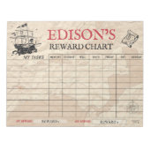 Bloc-note Tableau de récompenses Pirate Map Tâches de nom pe (Devant)