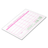 Bloc-note Tableau de score de jeu rose élégant Mahjong perso (Incliné)