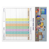 Bloc-note Tableau de tâches hebdomadaires pour enfants (Devant)