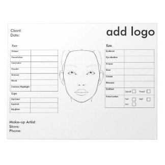 Bloc-note Tableau de visage de maquillage