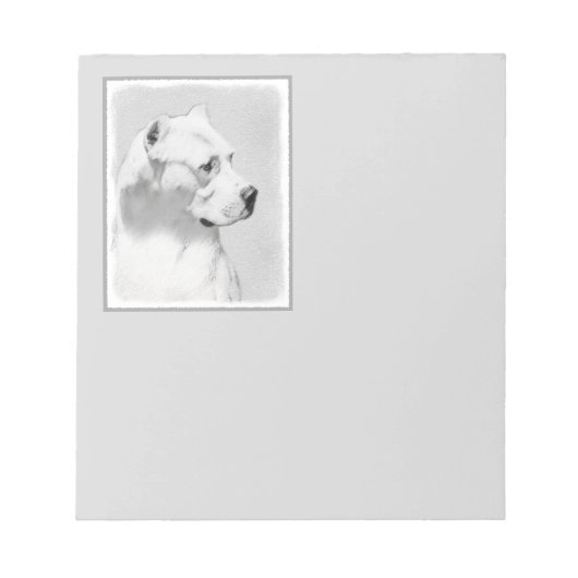Bloc-note Tableau Dogo Argentino - Art Chien original (Devant)