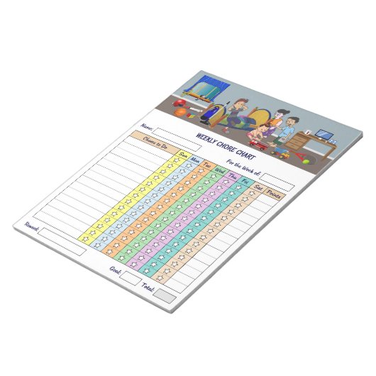 Bloc-note Tableau hebdomadaire des enfants (Incliné)