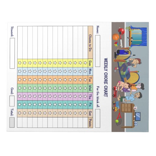 Bloc-note Tableau hebdomadaire des enfants (Devant)