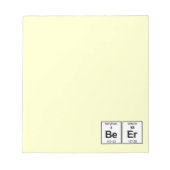 Bloc-note Tableau périodique BeEr (Devant)